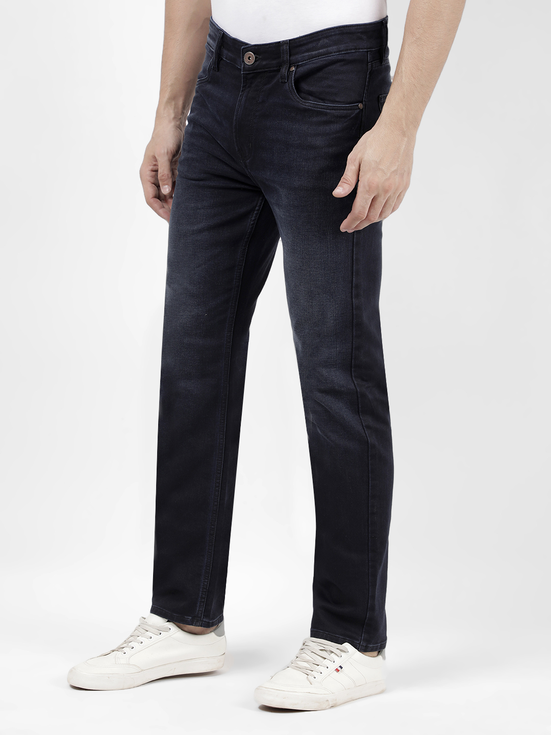 Numero Uno Men Solid Dark Blue Jeans